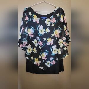 Apt. 9 Women's Floral Print Layered Blouse Top NWT